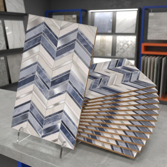Аника голубой вставка ОП 01 25х40 см декор керамический Gracia ceramica - 1шт 0.1м2