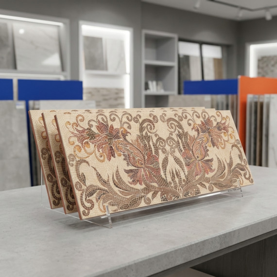 Алевера бежевый ОП 01 30х90 см декор керамический Gracia ceramica Alevera decor 01 - 1шт 0.27м2
