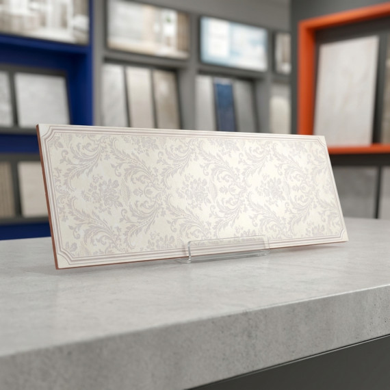 София вставка с рисунком 30х90 см декор керамический Gracia ceramica Saphie white decor - 1шт 0.27м2