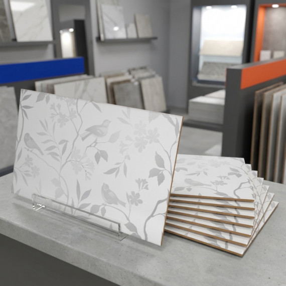 Блан вставка с рисунком 30х50 см декор керамический Gracia ceramica Blanc white decor - 1шт 0.15м2